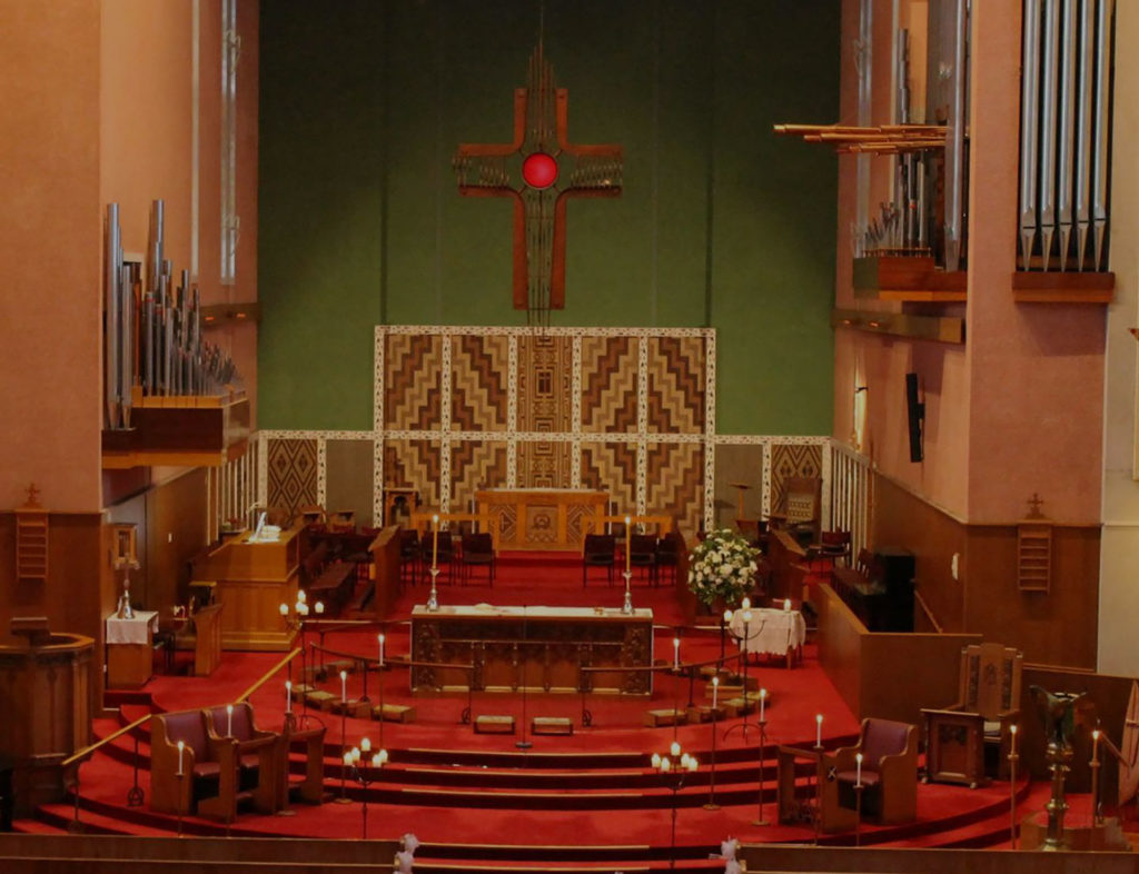 interior of Waiapu Cathedral seen from balcony