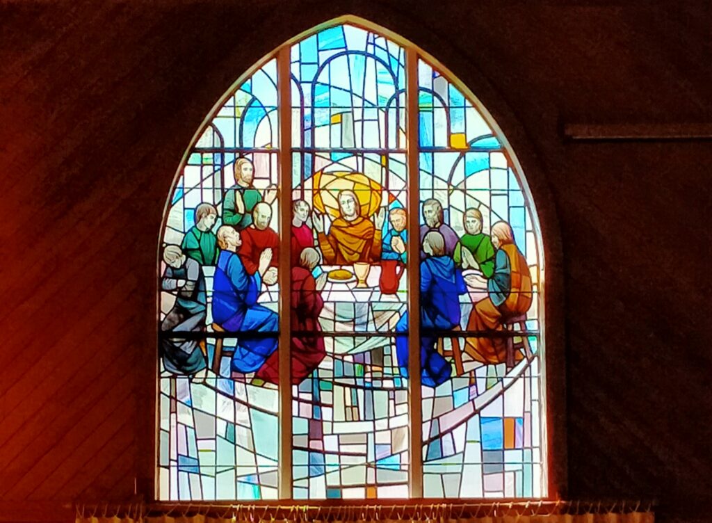 Ormond chapel stained glass window last supper