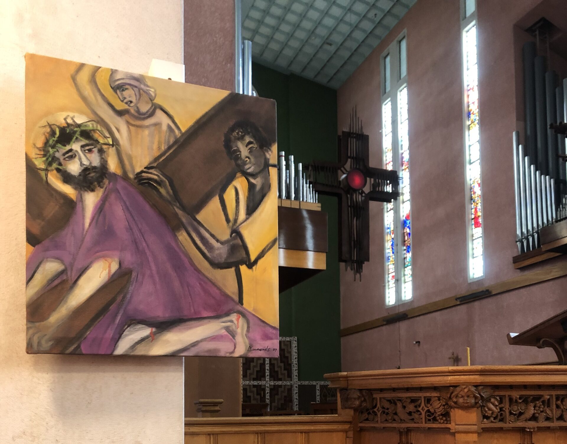 Station of the Cross Christ carrying his Cross