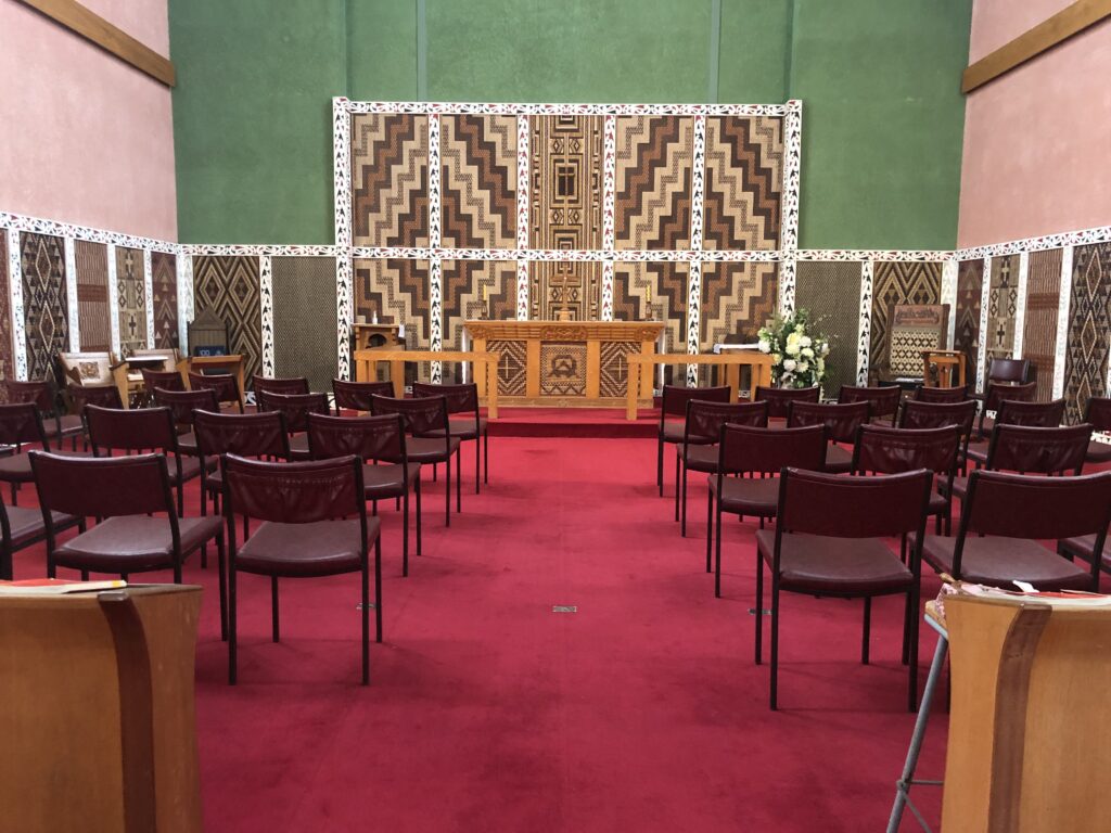 Aotearoa chapel with tukutuku panels