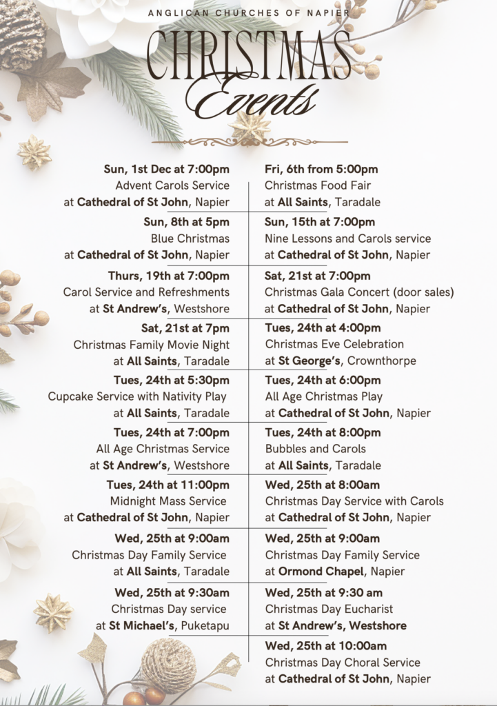 Christmas poster listing all Napier Anglican services v3