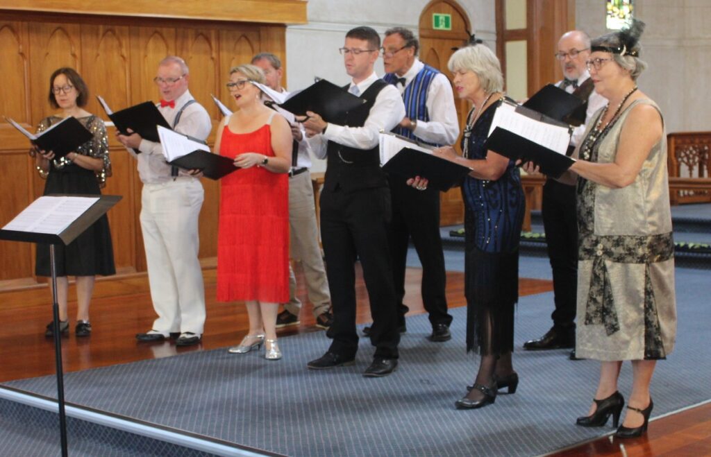 Octavius choir in performance in a church
